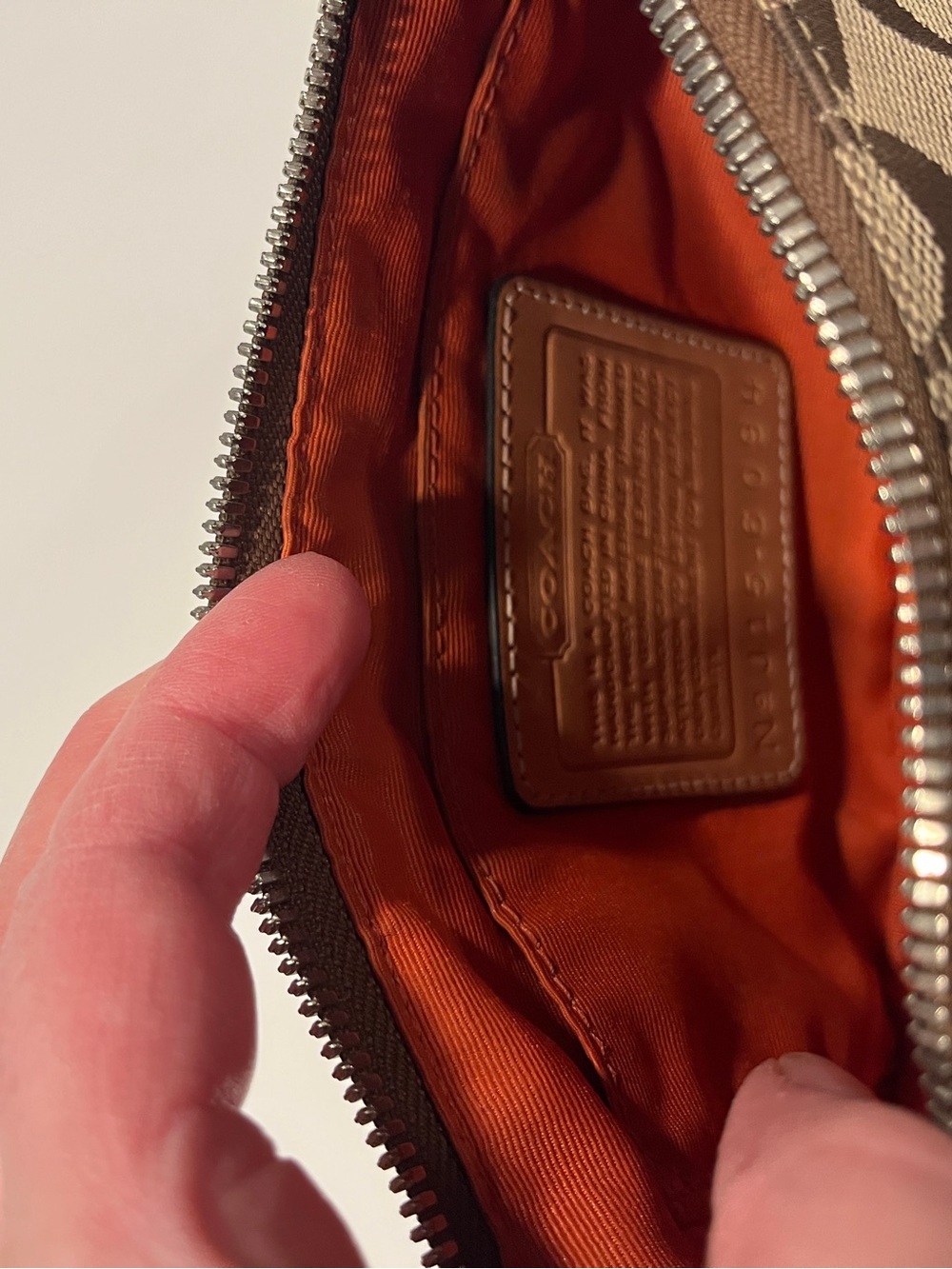 Coach Brown Signature Canvas Shoulder Bag with Tan Leather Trim - Picture 2 of 3